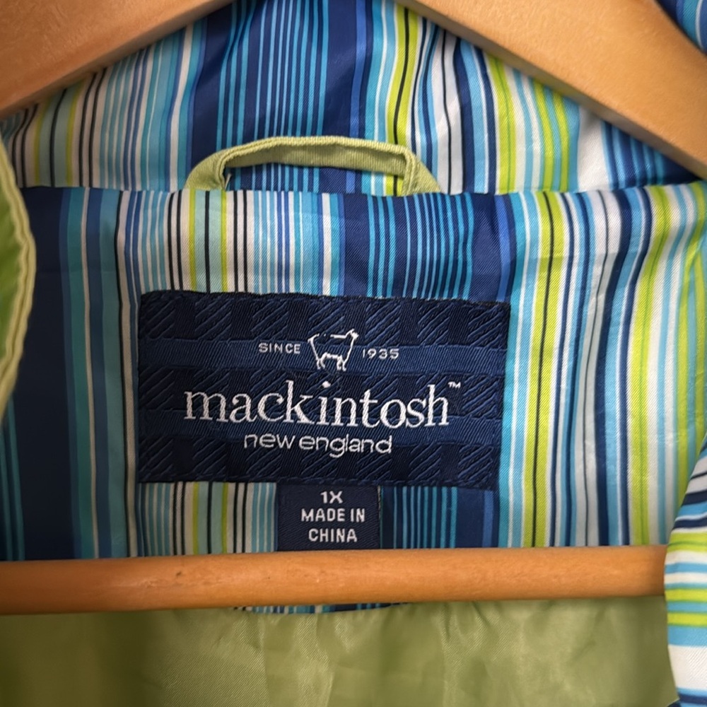 Mackintosh New England Cotton-blend Poplin Jacket | size 1X | Bright Green | EUC - Picture 2 of 14